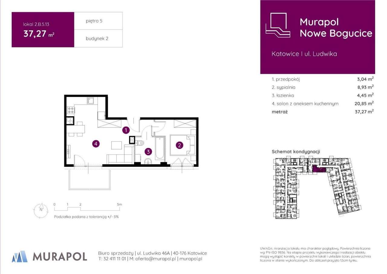 2-pokojowe mieszkanie 37 m² Bez Prowizji – pohled 2