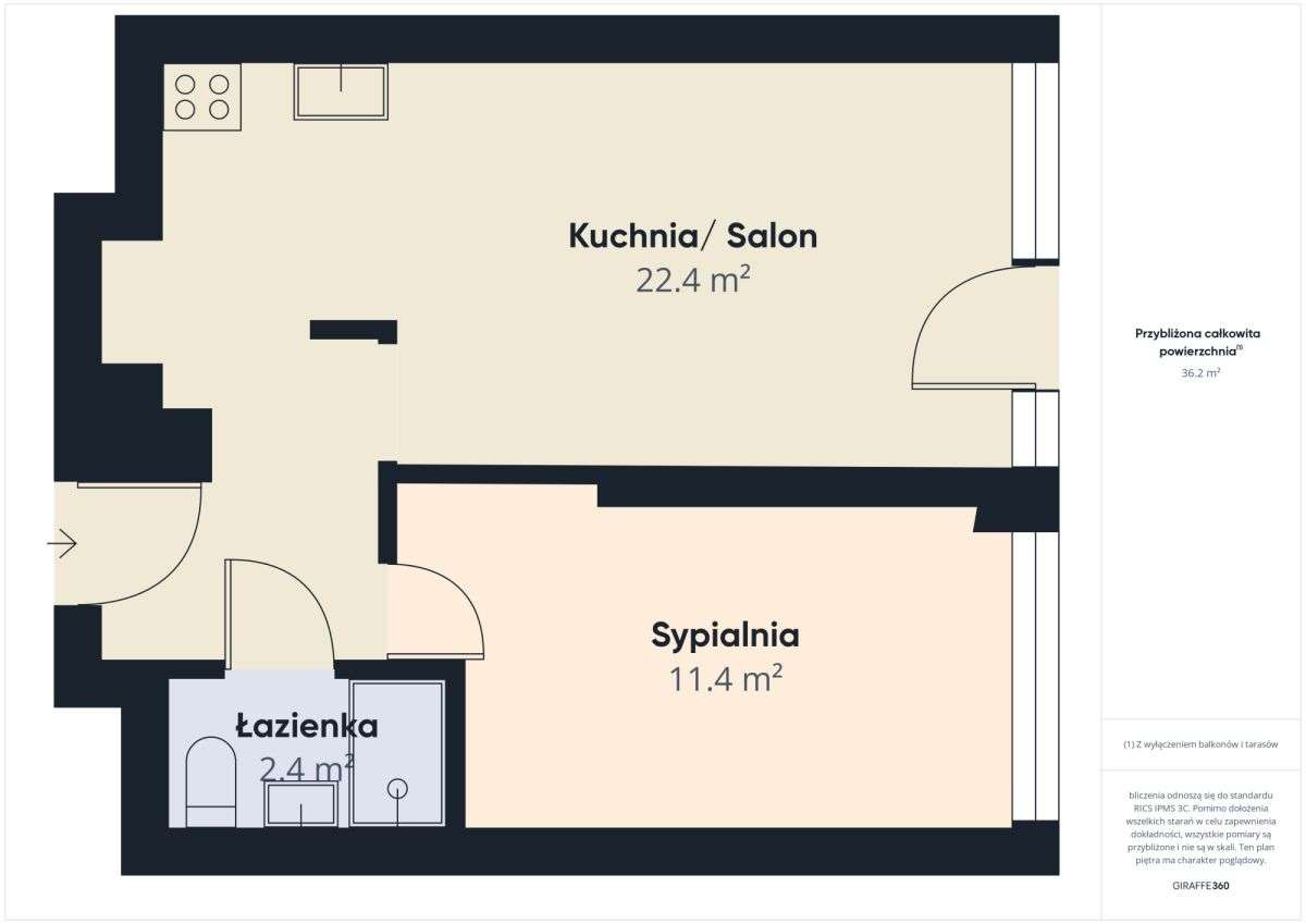 Super 2 pok, Sady Żoliborskie 3850 z czynszem - Pełny obrazek: 2/14