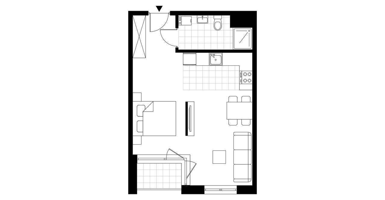 1-pokojowe mieszkanie 39m2 + balkon Bez Prowizji - Pełny obrazek: 2/7