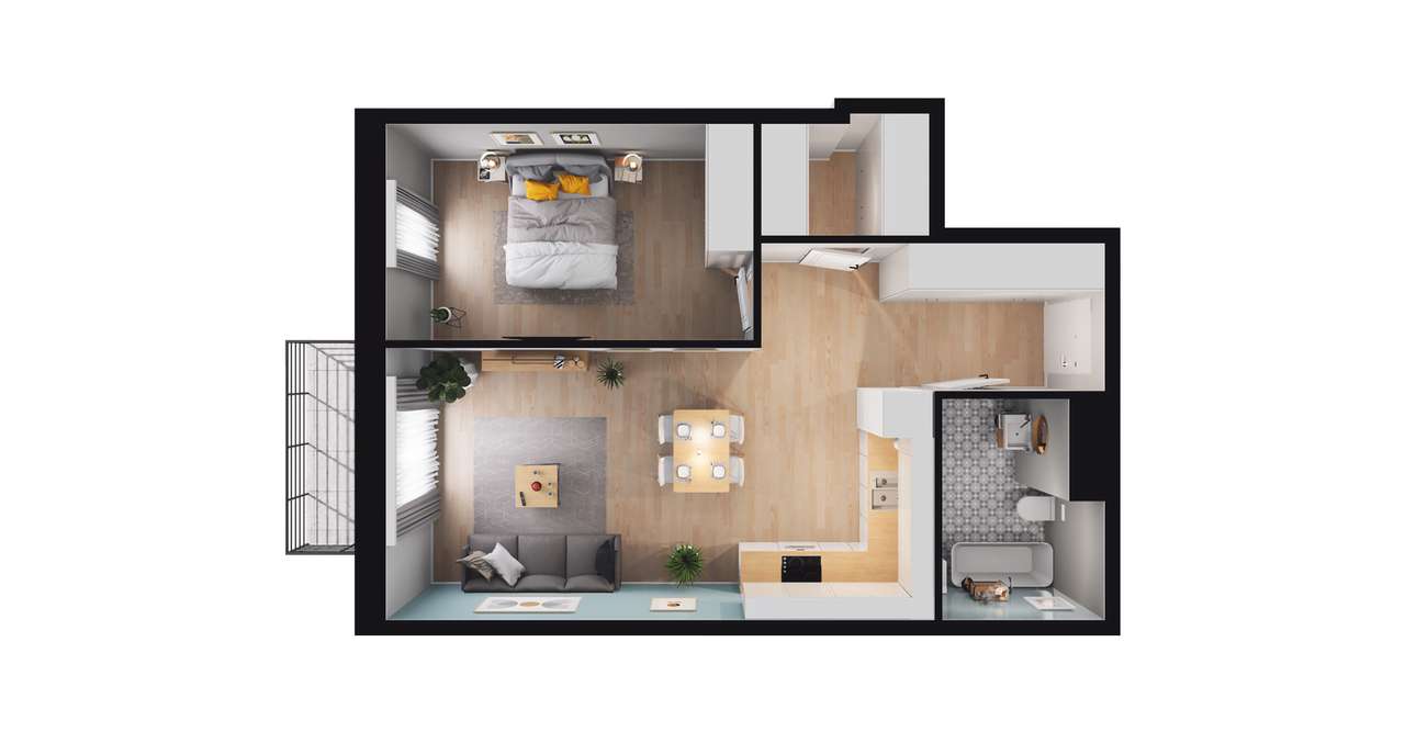 Panorama 3 Stawy | mieszkanie 2-pok. | 2.A10 - Pełny obrazek: 3/9