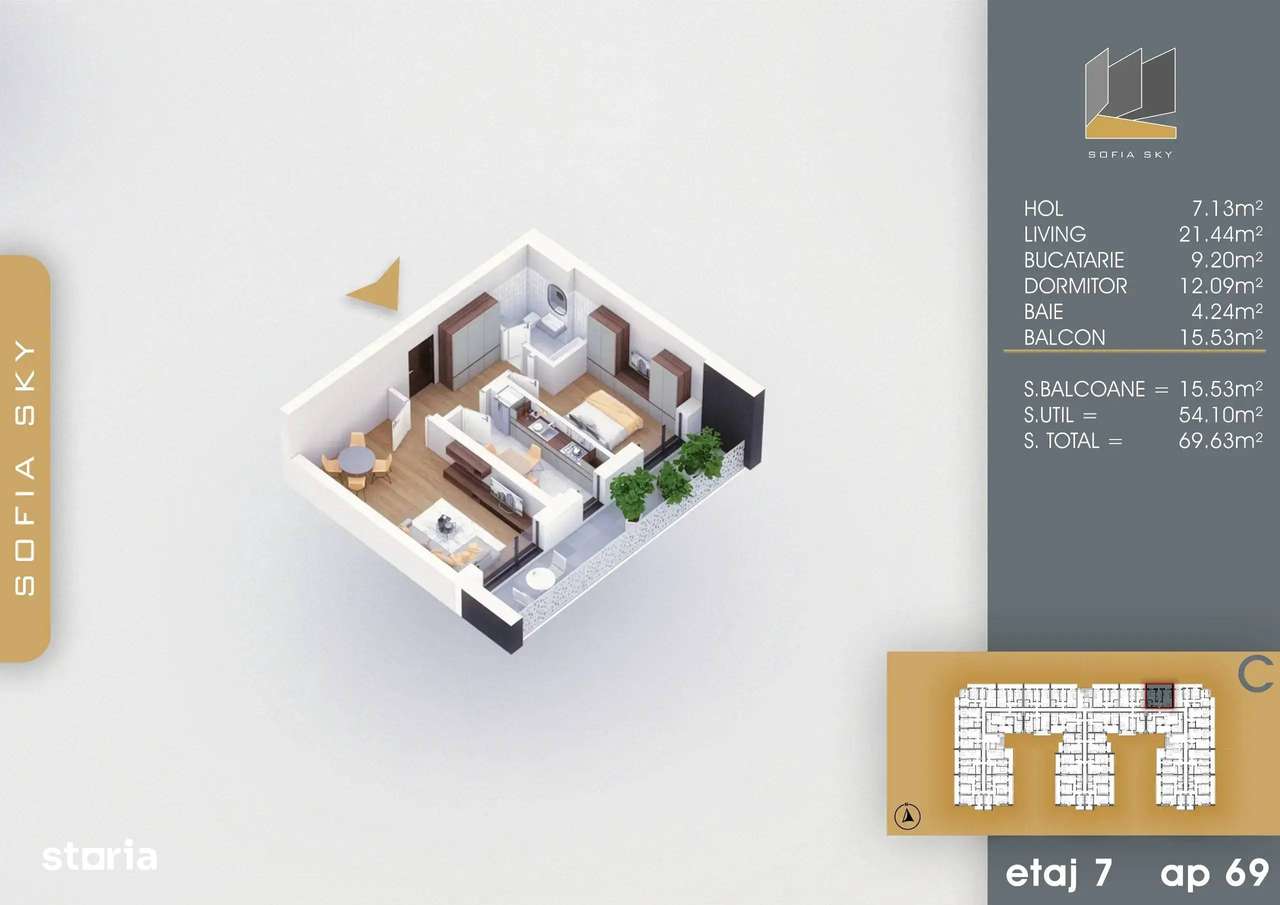 2 Camere Terasa 15 mp 7 Minute Metrou Nicolae Teclu Th. Pallady - Imagine principală: 3/6