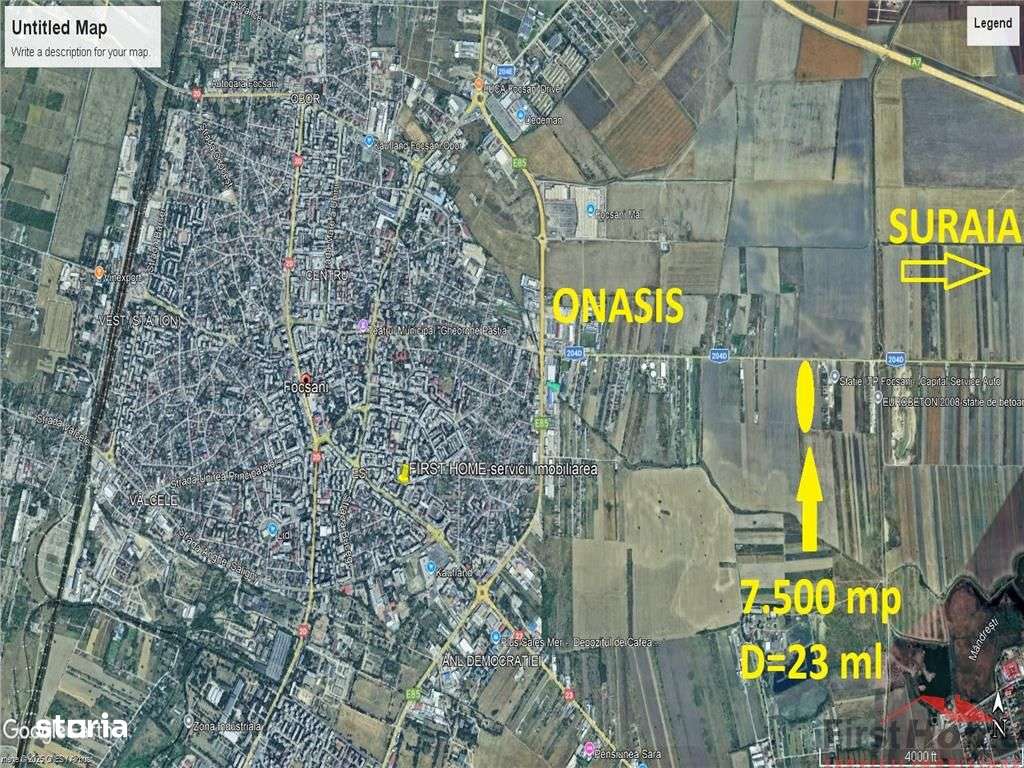 Teren intravilan 7.500 mp, D=23 ml, STRADA PRINCIPALA,zona ONASIS - Imagine principală: 2/12