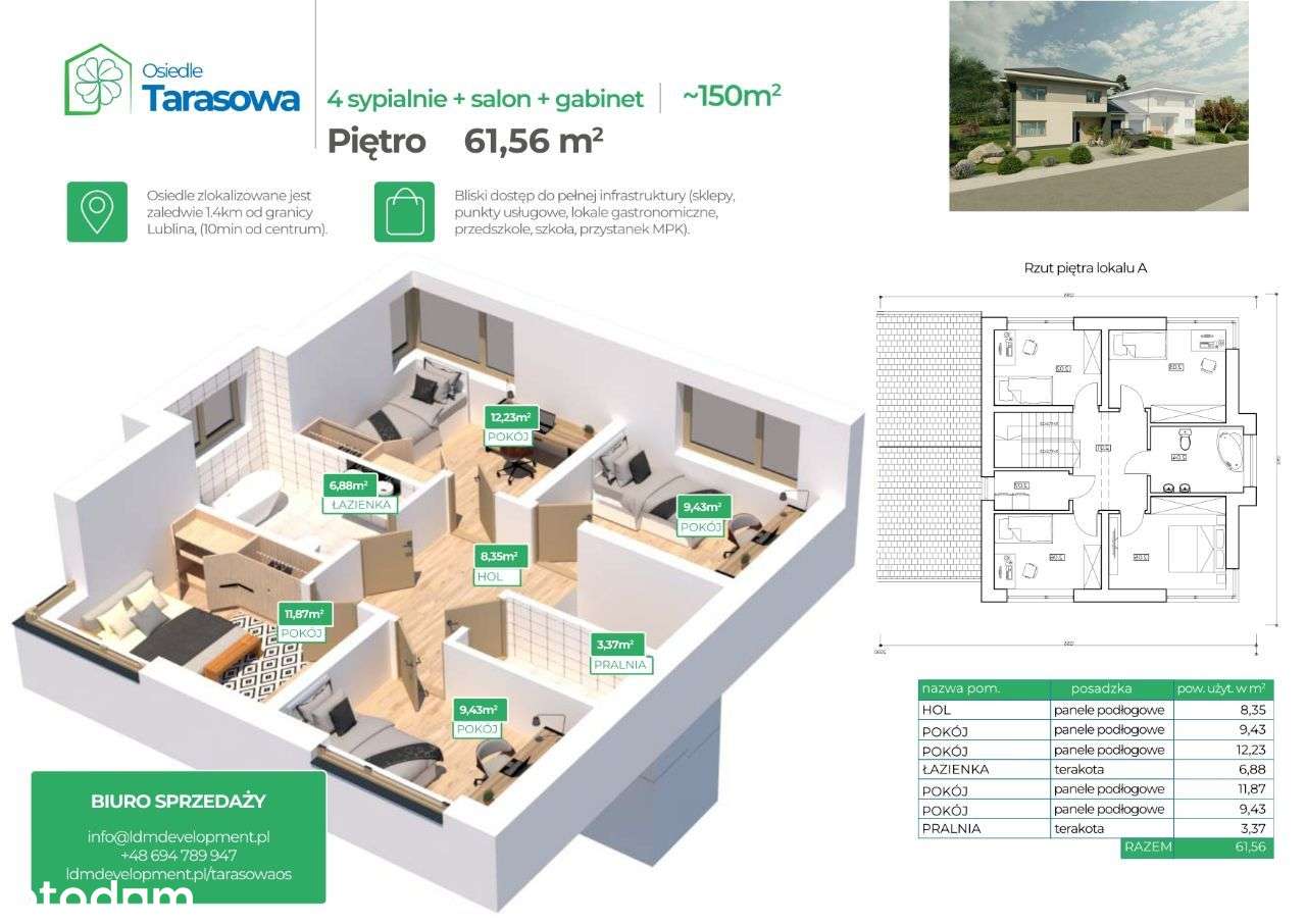 Nowoczesne domy w Abramowicach Prywatnych w Głusku - Pełny obrazek: 5/8