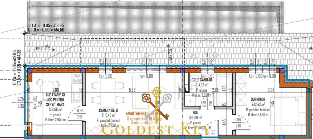 Apartament cu 3 camere si terasa de 28,5 mp - se poate lua prin Credit-0