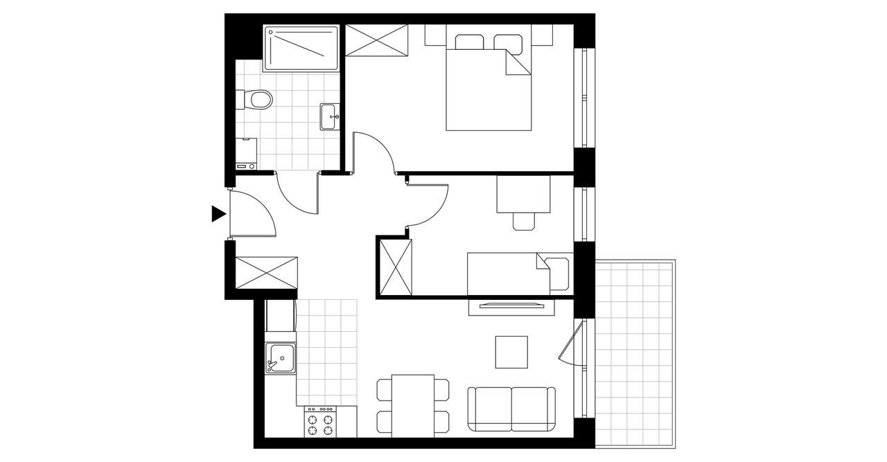 3-pokojowe mieszkanie 47m2 + balkon Bez Prowizji - Pełny obrazek: 3/8