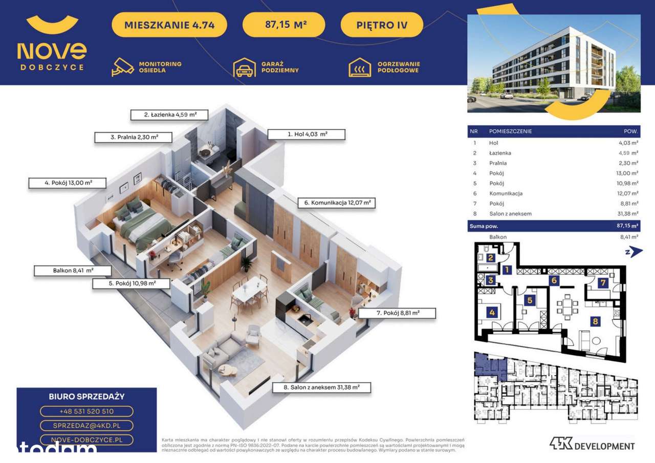 Nove Dobczyce | mieszkanie 4-pok. | 74 - Pełny obrazek: 2/7