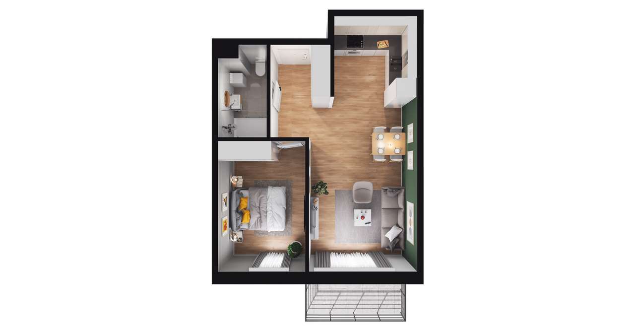 Mysłowice, Kwiatowa  | mieszkanie 2-pok. | B 1.09 - Pełny obrazek: 3/9