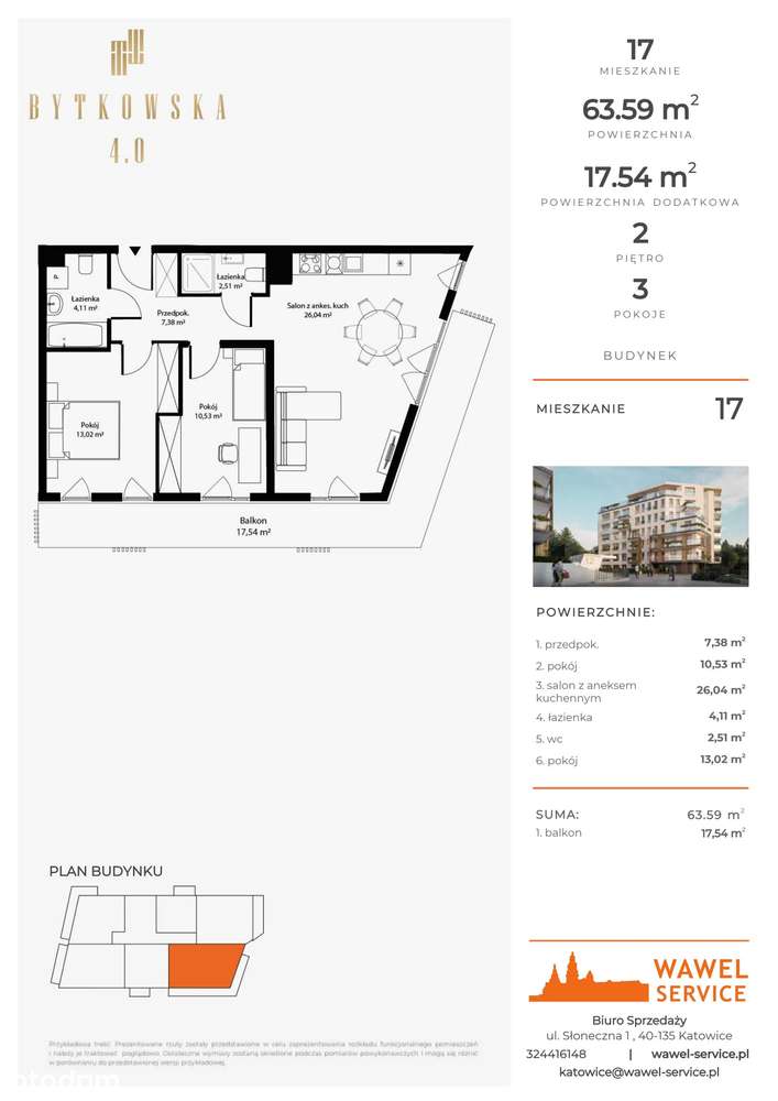 3-pokojowe mieszkanie 63m2 + balkon Bezpośrednio - Pełny obrazek: 2/7