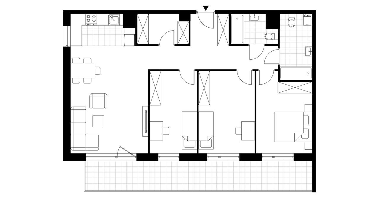 4-pokojowe mieszkanie 93m2 + loggia Bez Prowizji - Pełny obrazek: 3/8