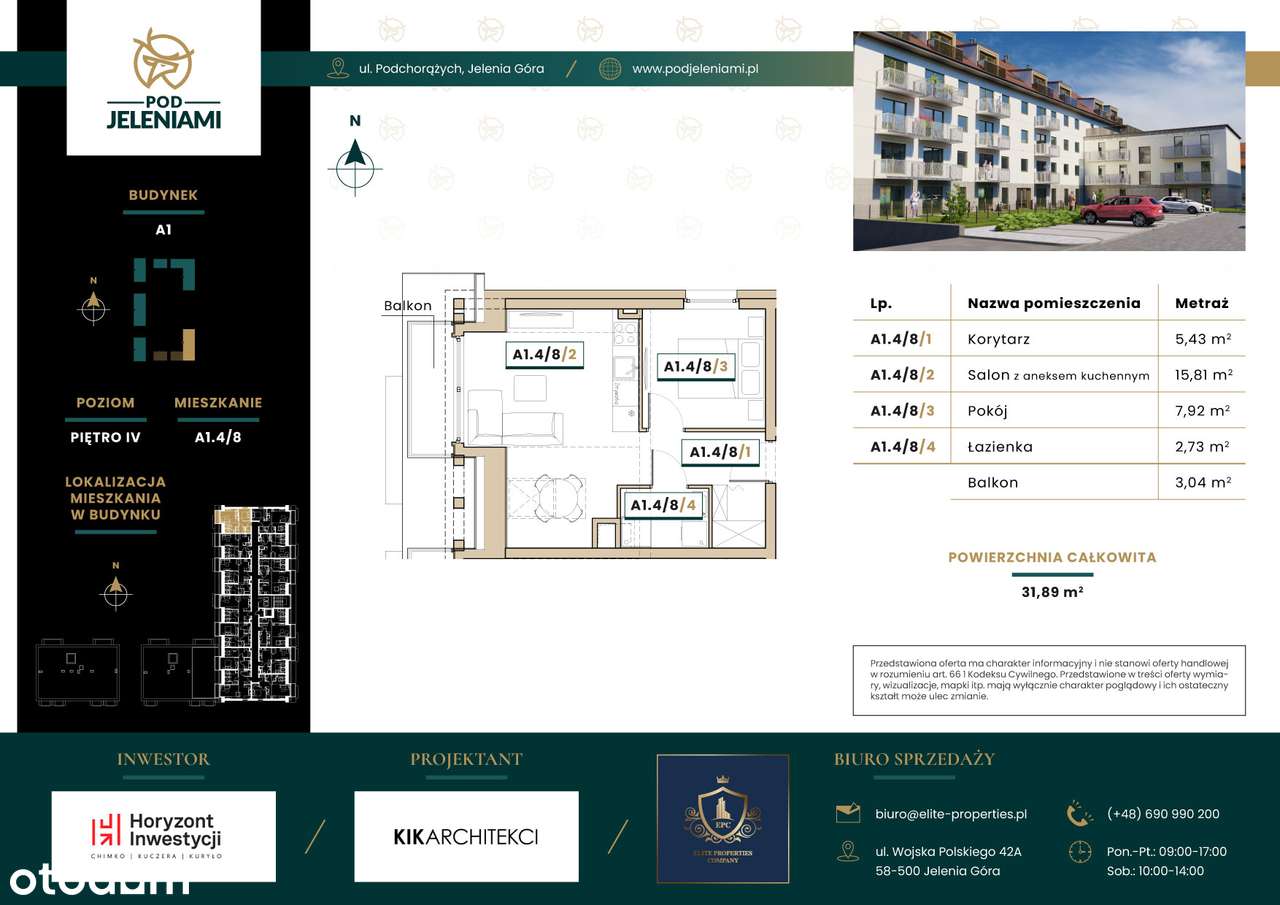 Pod Jeleniami | mieszkanie 2-pok. | A1.4/8 - Pełny obrazek: 2/9