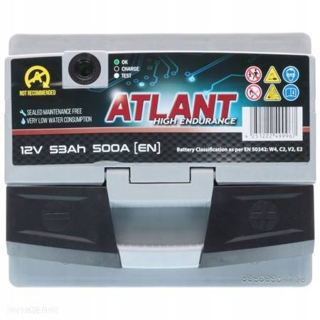 Akumulator ATLANT 12V 53Ah 500A EN P - 5