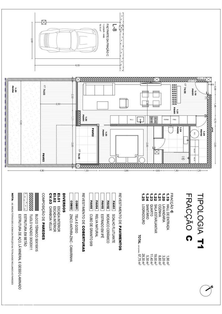 Fantástico T2 com 116M2 de logradouro.-7