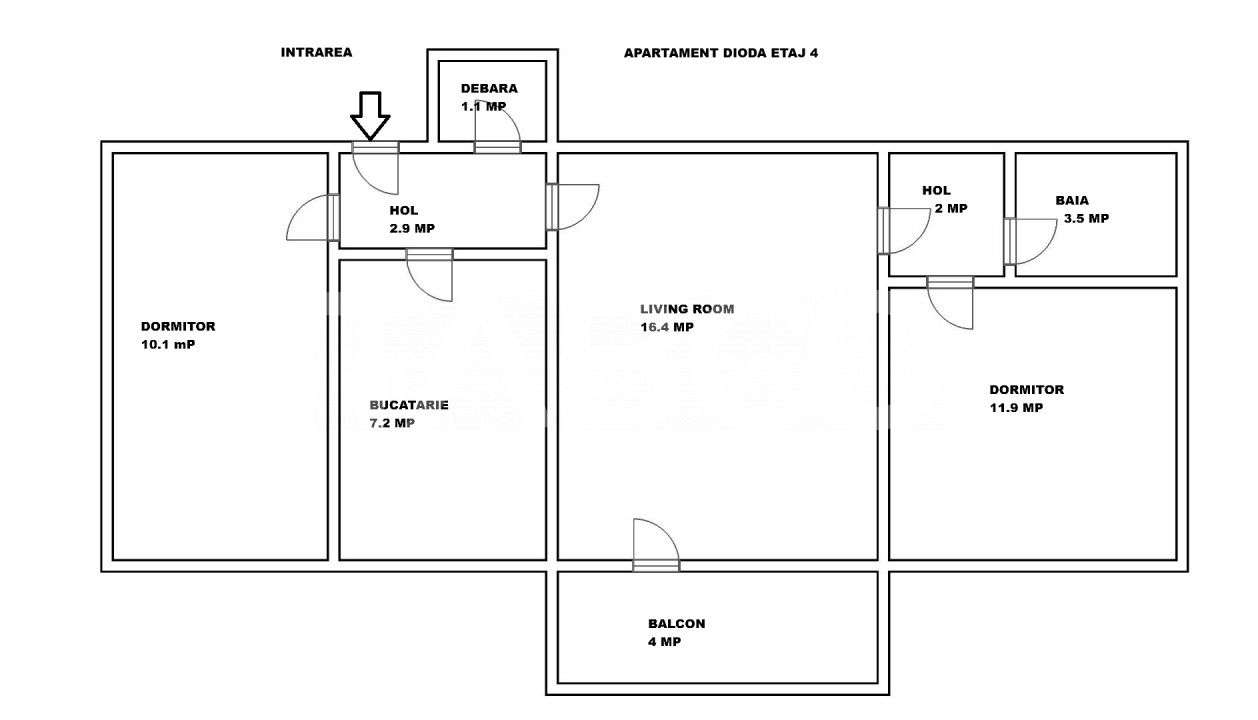 Apartament de vanzare zona Dioda cu 3 camere si balcon - Imagine principală: 3/14