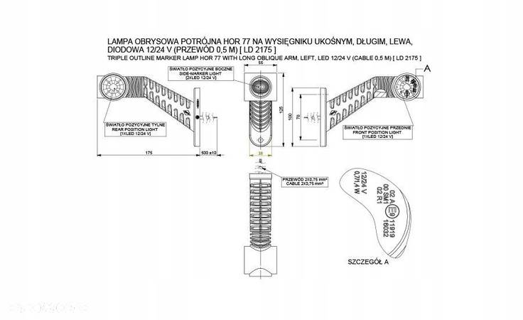 OBRYSOWA LAMPA LEDOWA diodowa biało czerwono pomarańczowa led KUBIX - 2