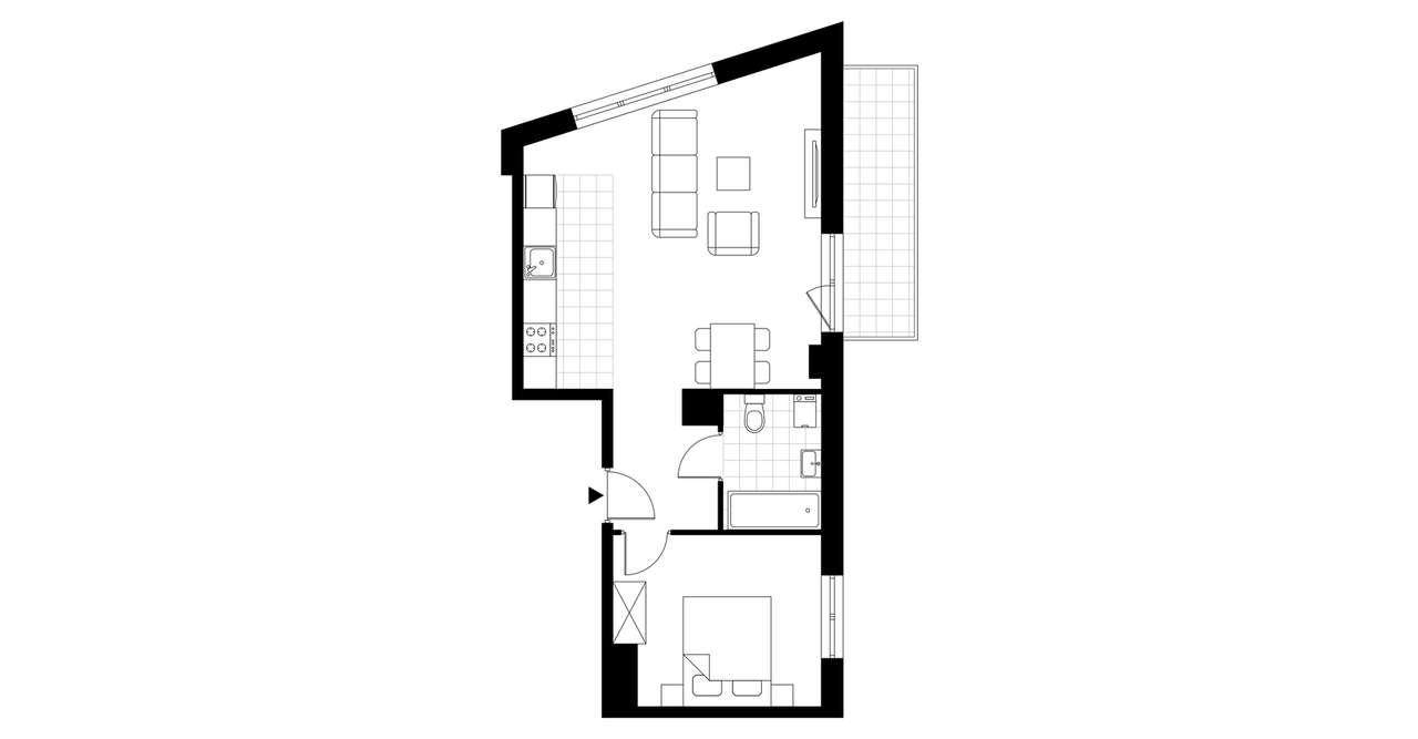 2-pokojowe mieszkanie 47m2 + balkon Bezpośrednio - Pełny obrazek: 4/9