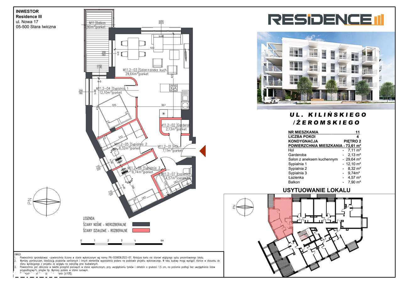 4-pokojowe mieszkanie 73m2 + balkon Bez Prowizji - Pełny obrazek: 2/7