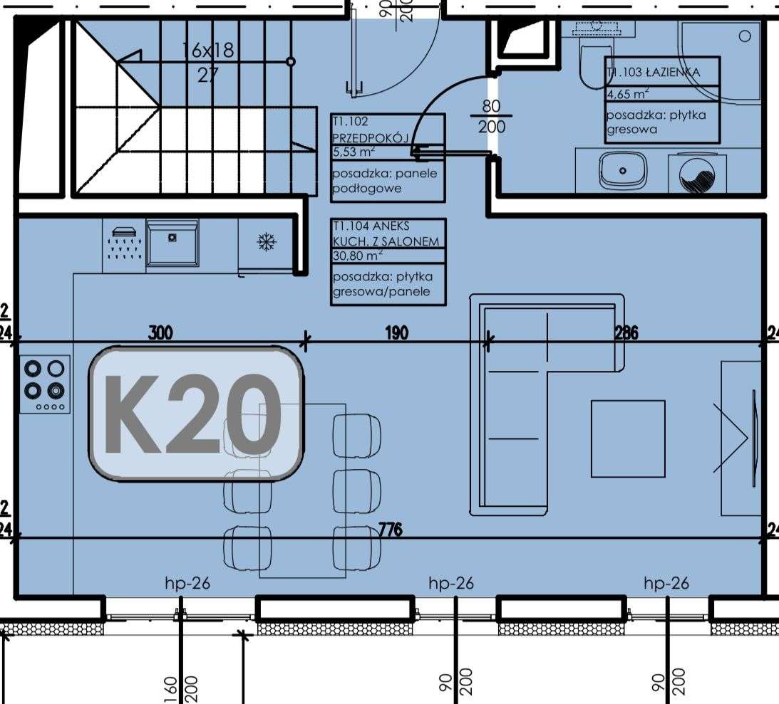 Mieszkanie 87,48 m2 - 4 pokoje - balkon - garaż - Pełny obrazek: 2/5