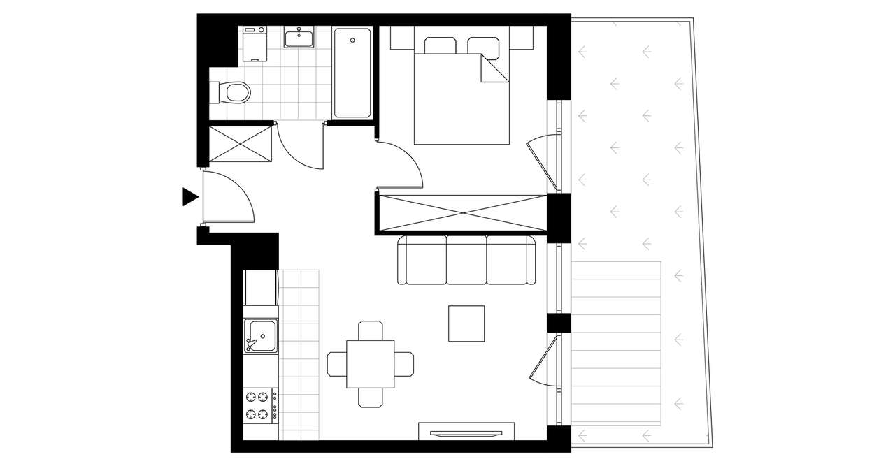 2-pokojowe mieszkanie 36m2 + ogródek Bez Prowizji - Pełny obrazek: 3/8