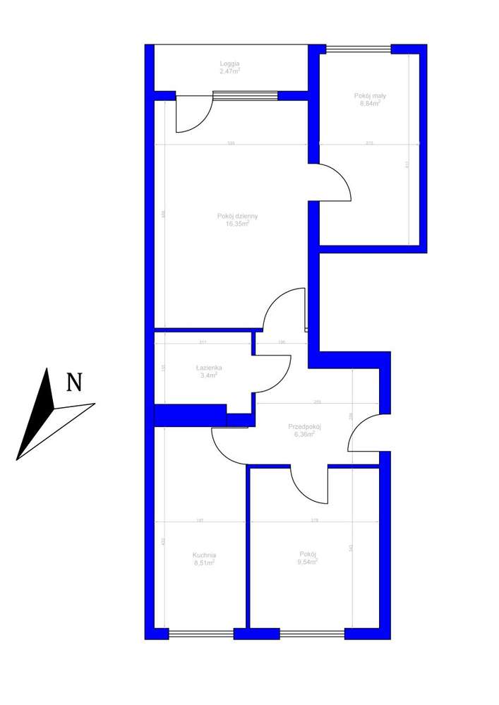 3 pokoje, kuchnia, loggia, piwnica, ul. Widok-19