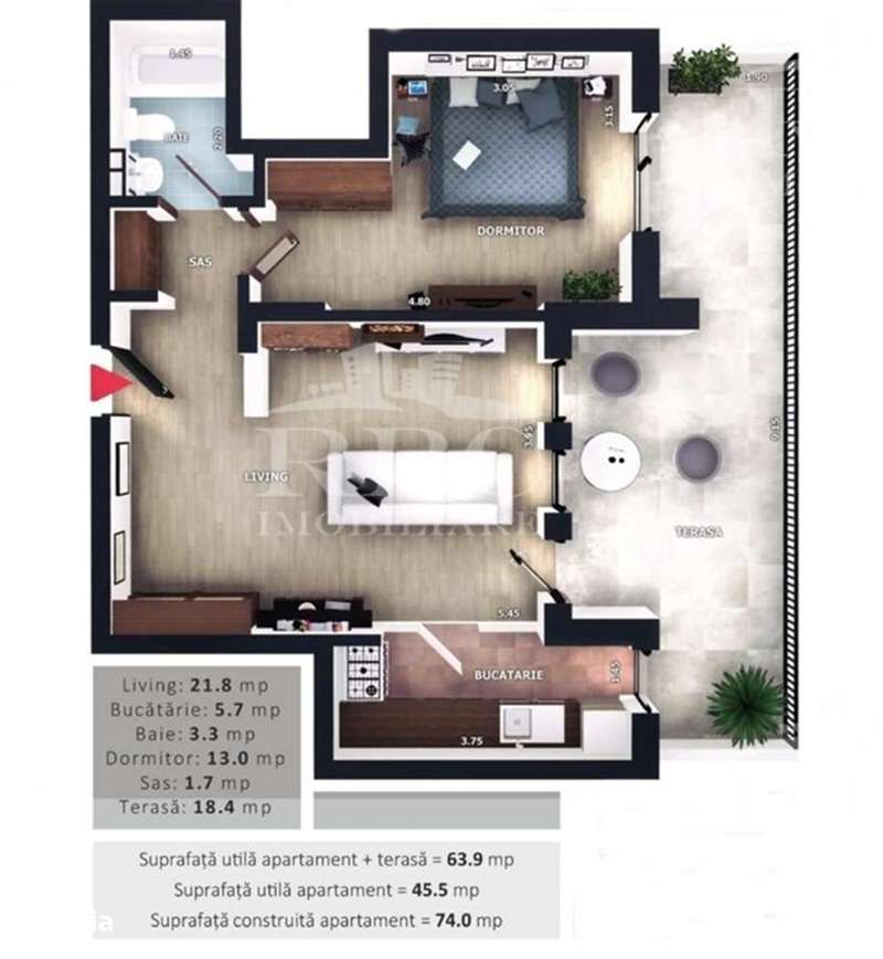 Apartamente cu 2 camere bloc nou in Floresti zona Vivo-17