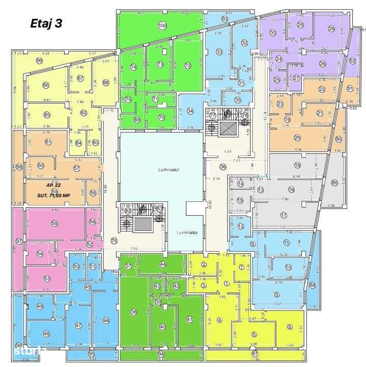 Tomis Nord -Vanzare apartament decomandat cu 2 camere,  bloc nou. - Imagine principală: 4/20