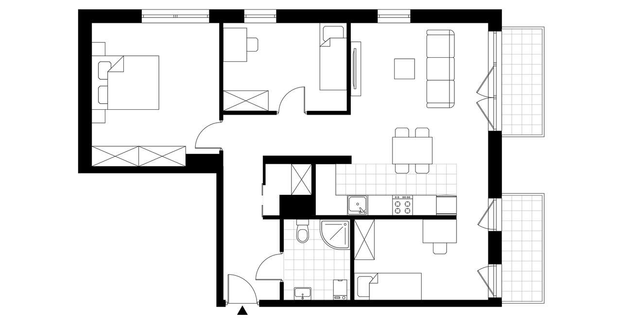 4-pokojowe mieszkanie 80m2 + 2 balkony - Pełny obrazek: 3/8