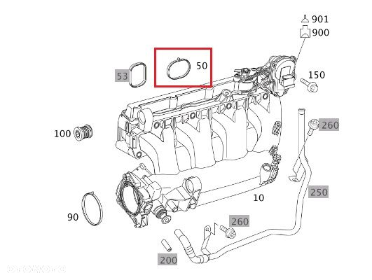 MERCEDES OM271 Uszczelka kolektora ssacego OE - 2