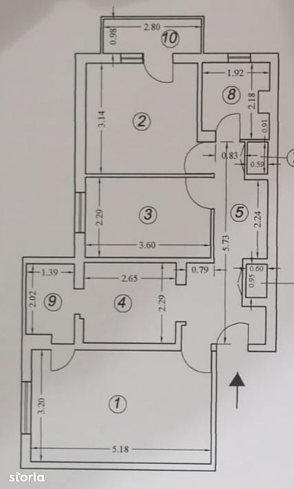 Apartament 3 camere (doua balcoane), Cantacuzino (ID:T151)