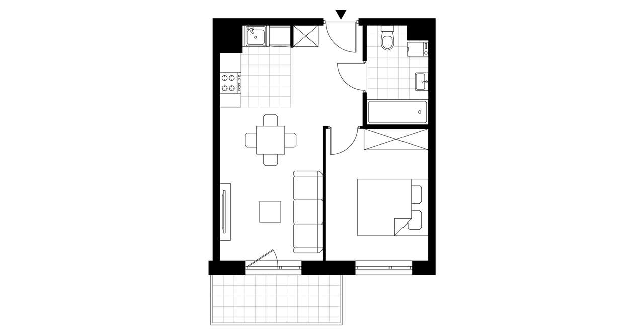 2-pokojowe mieszkanie 38m2 + balkon Bezpośrednio - Pełny obrazek: 3/8