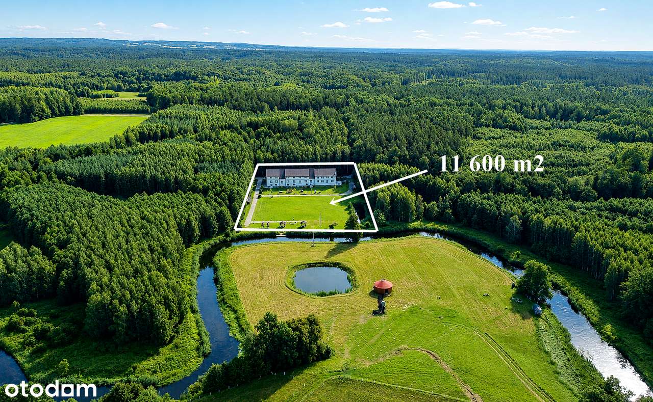 Inwestycja agroturystyka las rzeka jezioro Smolajny Warmia