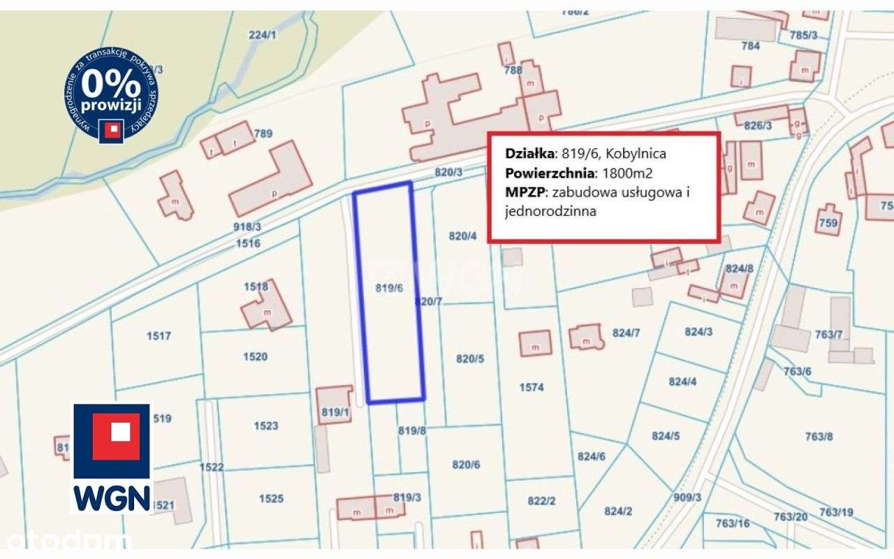 Działka budowlana, 1800m2, Kobylnica-1