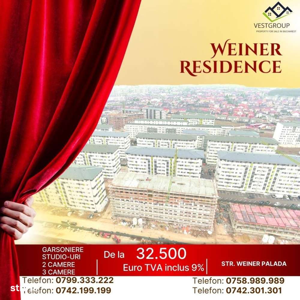 Garsoniere Weiner Residence Direct Dezvoltator Militari Vest Group - Imagine principală: 4/16