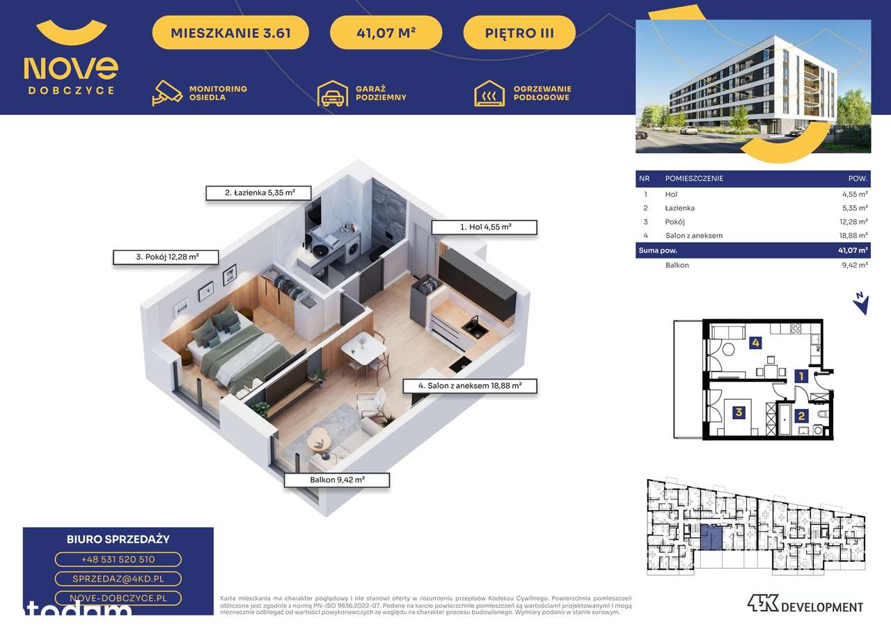Nove Dobczyce | mieszkanie 2-pok. | 61 - Pełny obrazek: 2/7