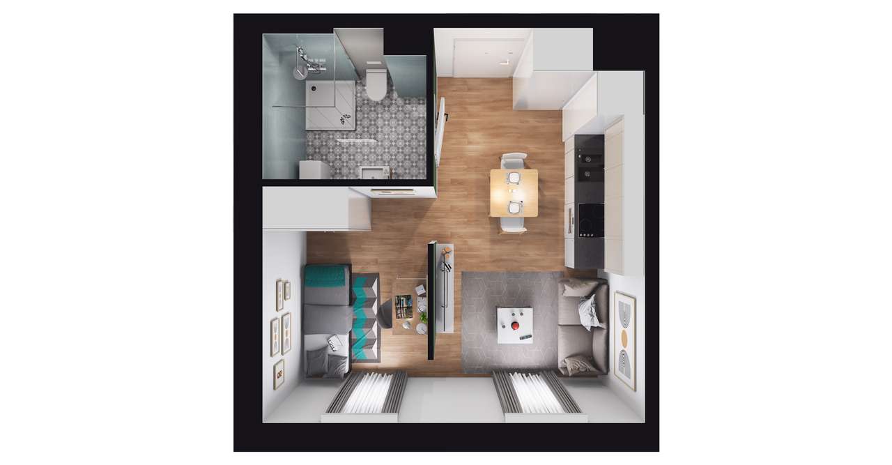 1-pokojowe mieszkanie 28m2 Bezpośrednio - Pełny obrazek: 3/9