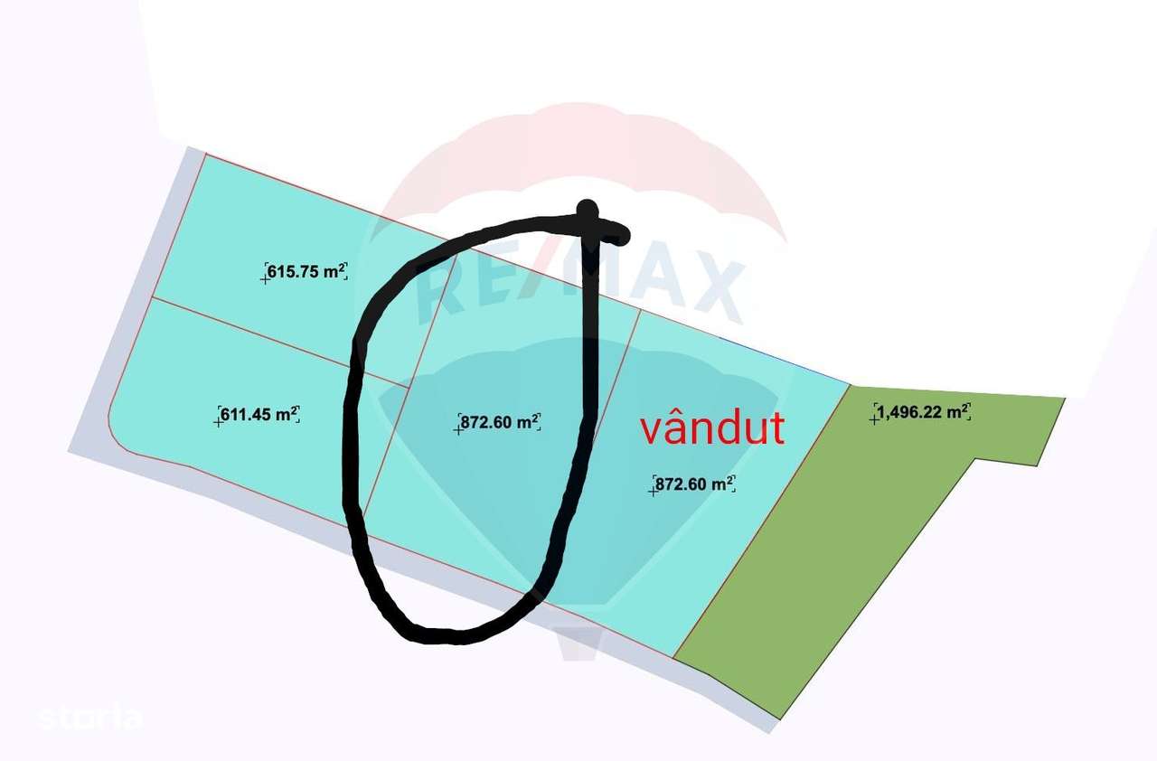 Parcelă 872.6 mp, intravilan Chinteni, duplex sau casă individuală - Imagine principală: 1/4