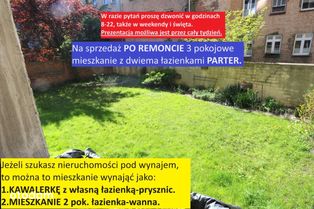 PARTER 3 pok. 2 łazienki/nadaje się,także NA BIURO