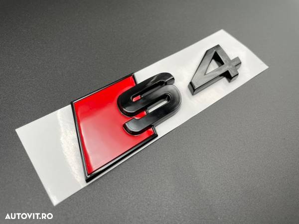 Set embleme Premium Audi S4 Negru / Roșu - 8