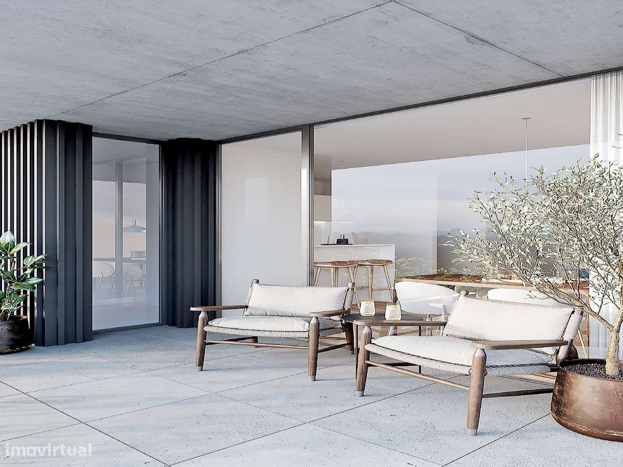 Apartamento T3 novo com lugar duplo de garagem na Madalena.-13