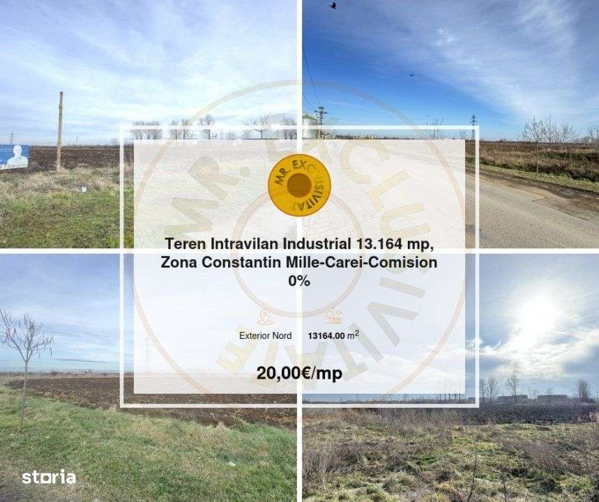 Teren Intravilan Industrial 13.164 mp, Zona Constantin Mille-Carei-Com - Imagine principală: 2/10