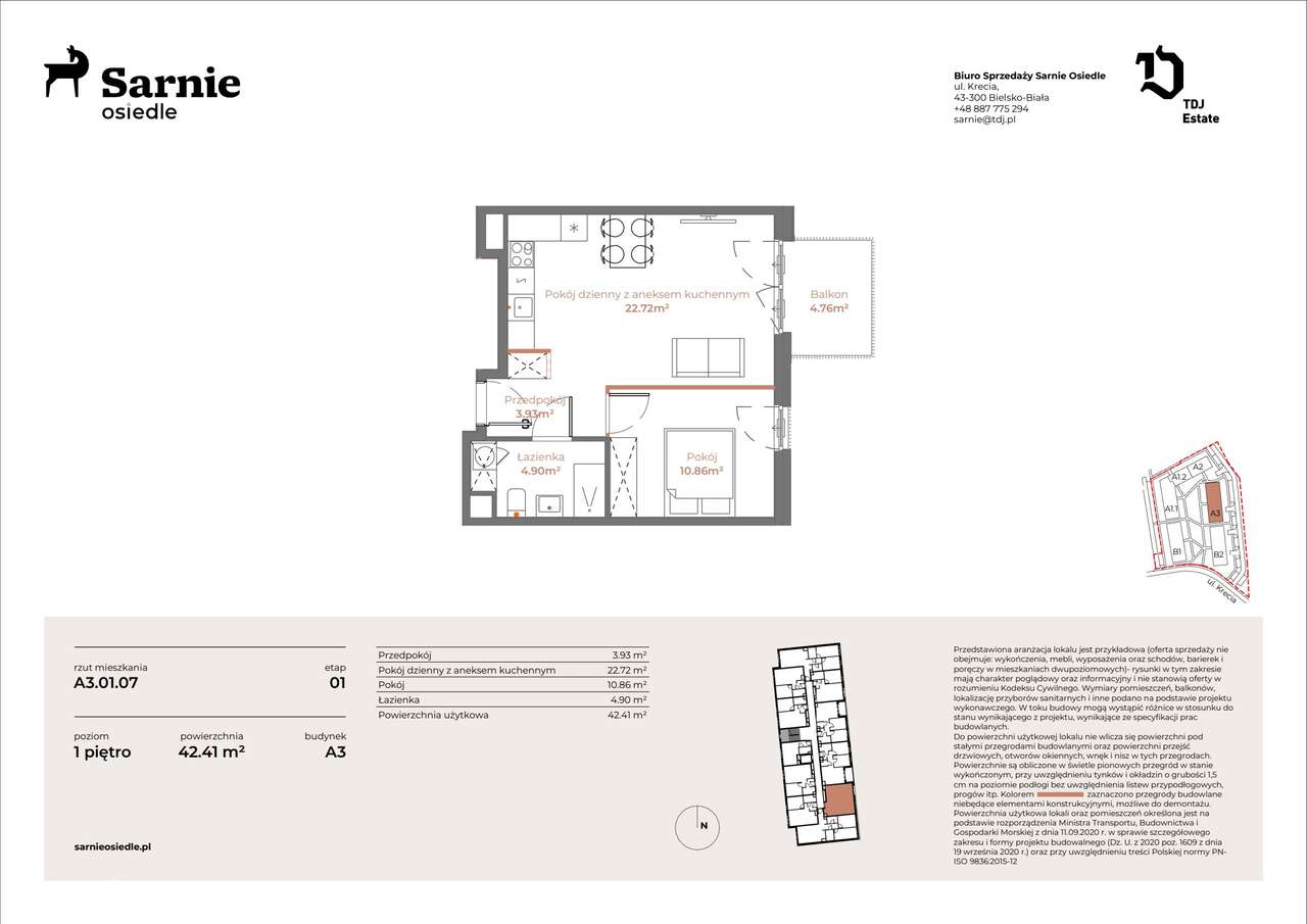 Sarnie Osiedle | mieszkanie 2-pok. | A3-01-07 - Pełny obrazek: 2/7