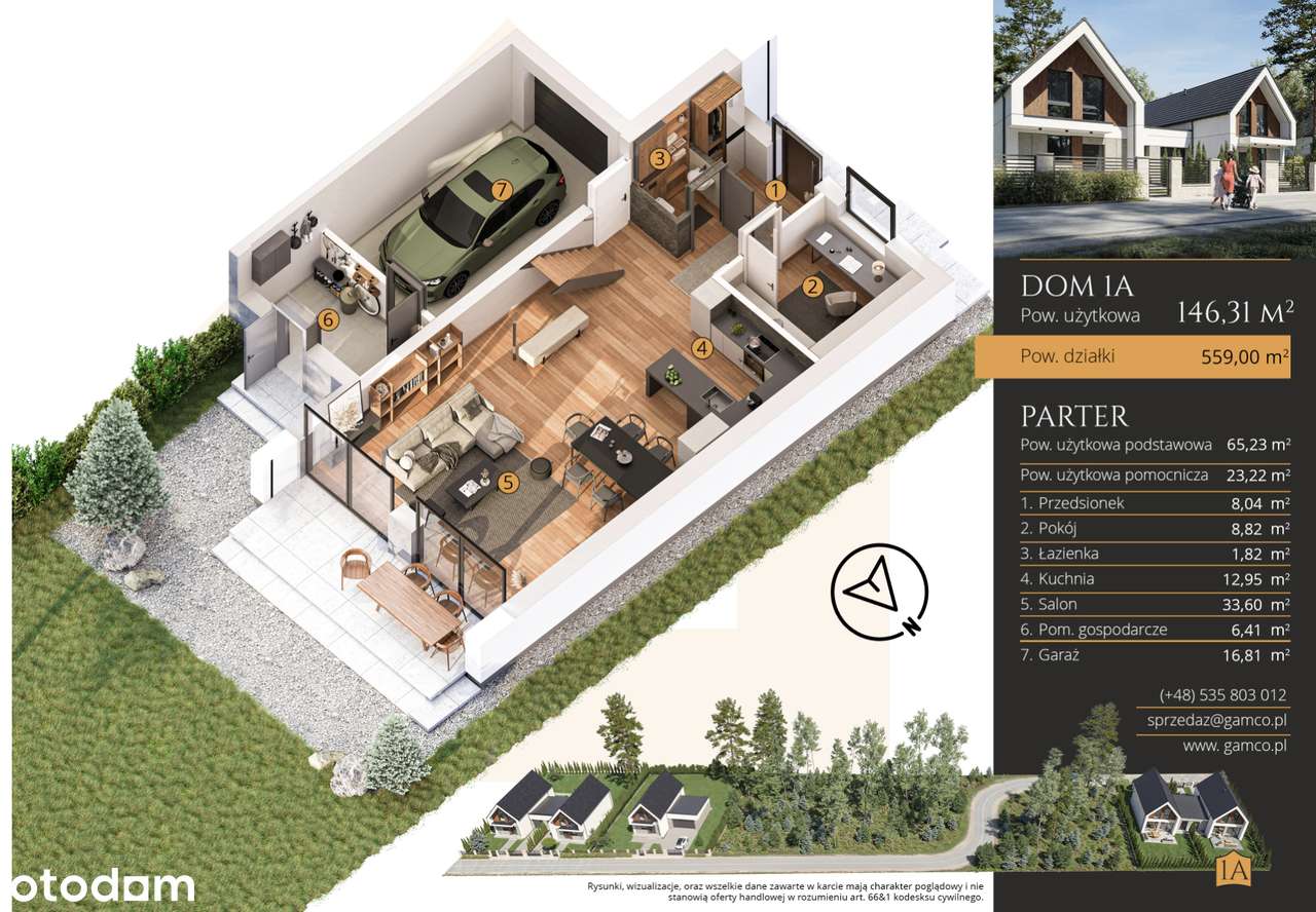 1A – Dom 146,31 m², Żelechów | Leśne Zacisze, garaż i ogród