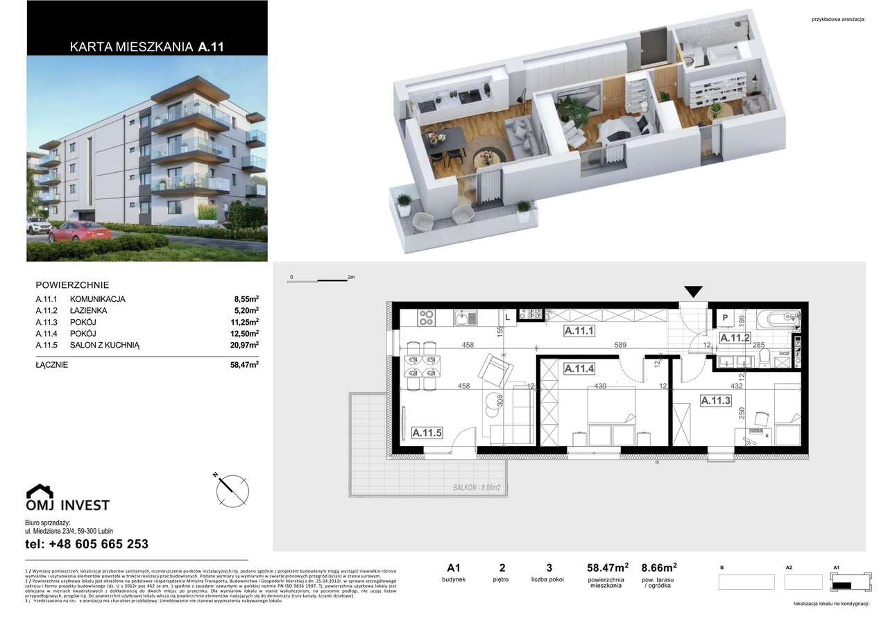 3-pokojowe mieszkanie 58m2 Bez Prowizji - Pełny obrazek: 2/6