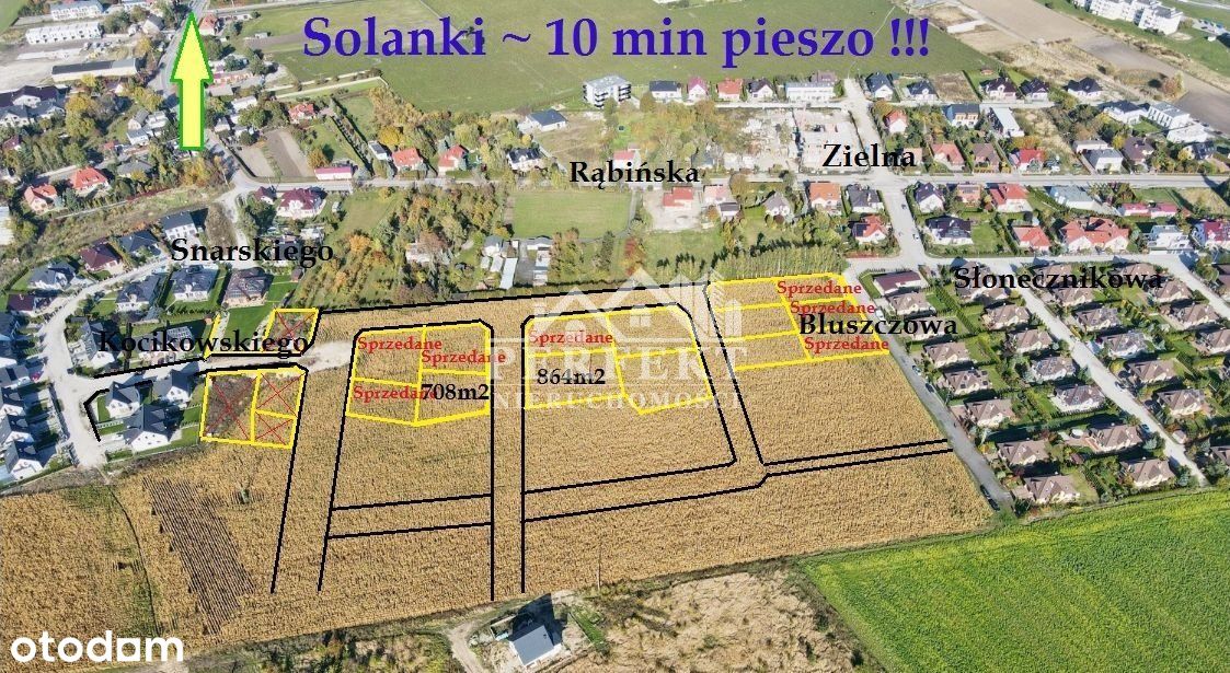 ul.Kocikowskiego ~działka 864m2~ 4 min do Solanek