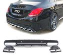 DIFUSOR TRASEIRO PARA MERCEDES CLASE C W205 LOOK AMG 14-17 + PONTEIRAS ESCAPE - 1