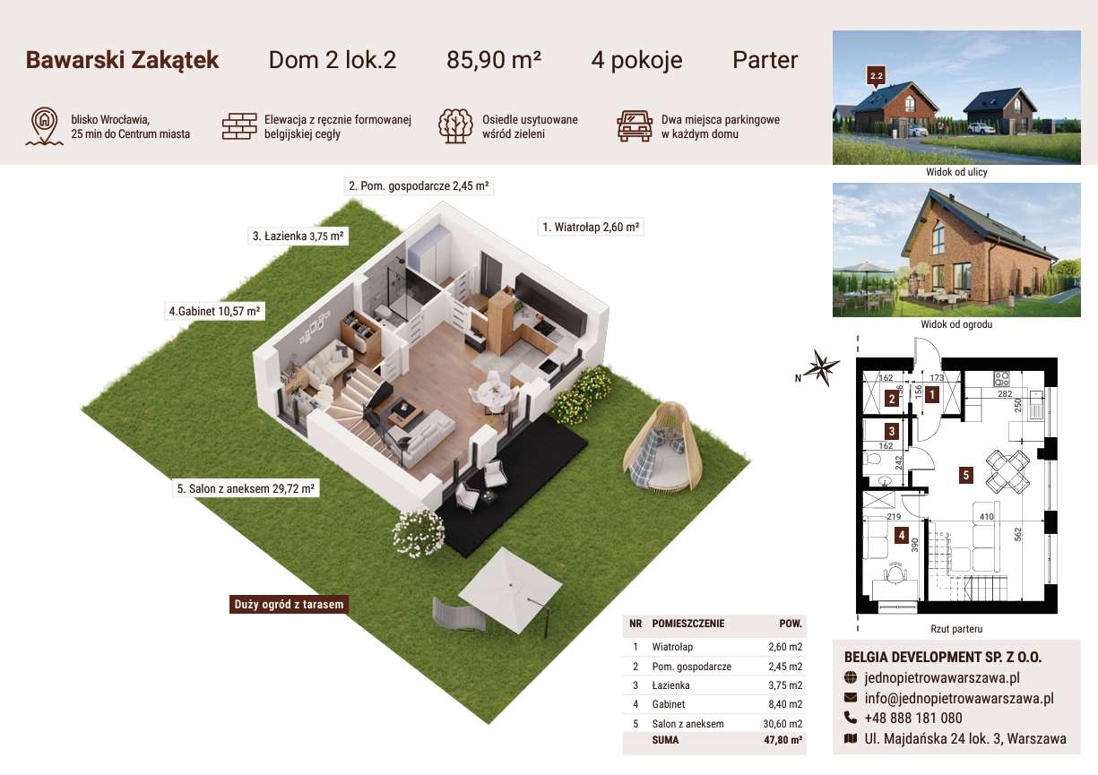 Dom jednorodzinny dwulokalowy w Bawarskim stylu z prywatnym ogródkiem - Pełny obrazek: 2/25