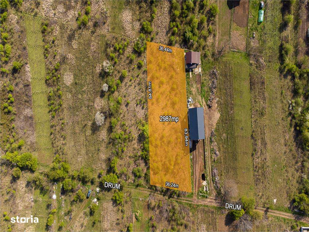 STEFANESTII DE JOS,TEREN 2987 MP,STB 4 MIN,DESCHIDERE 36 MP - Imagine principală: 5/6