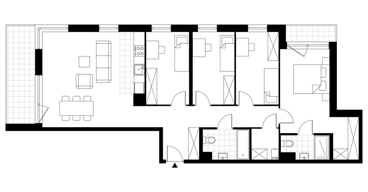 5-pokojowe mieszkanie 100m2 + 2 balkony - Pełny obrazek: 3/8