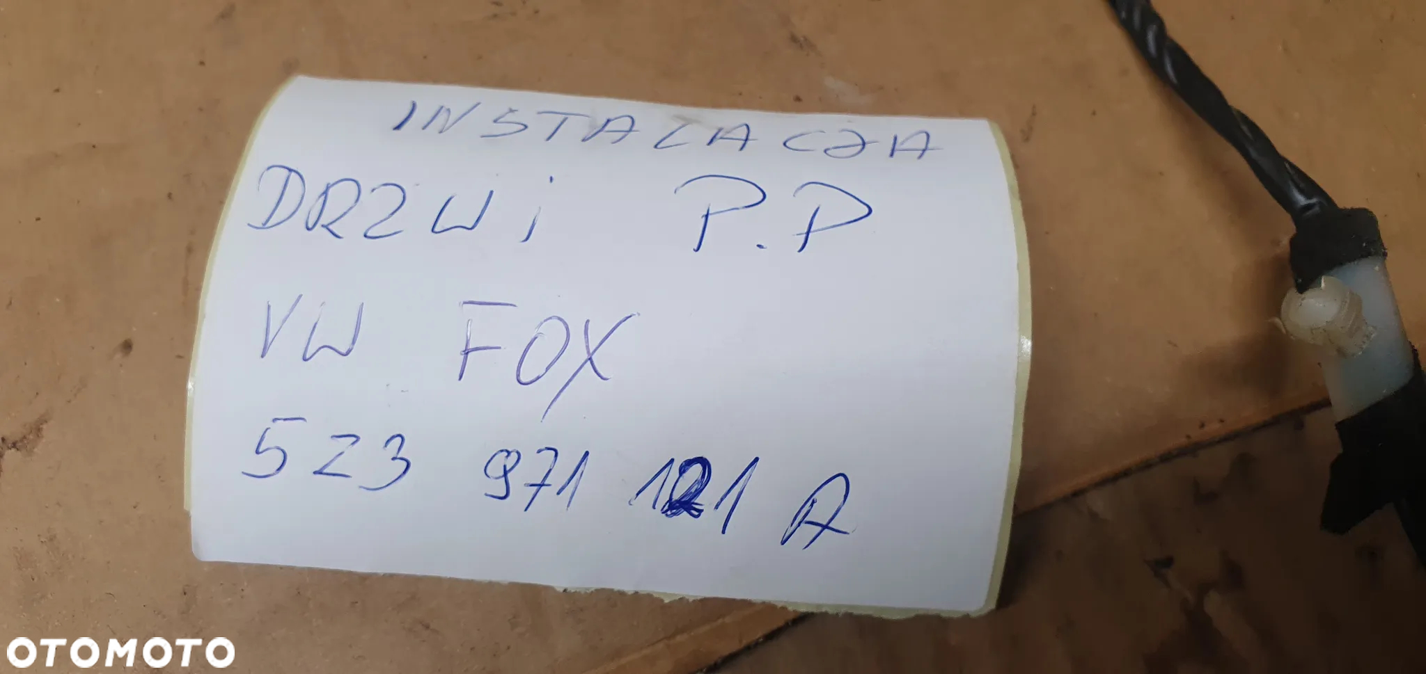 Wiązka instalacja drzwi prawy przód VW Fox 5Z3971121A - 9