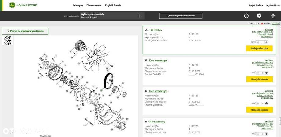 Pasek wielorowkowy John Deere R131213 - 2