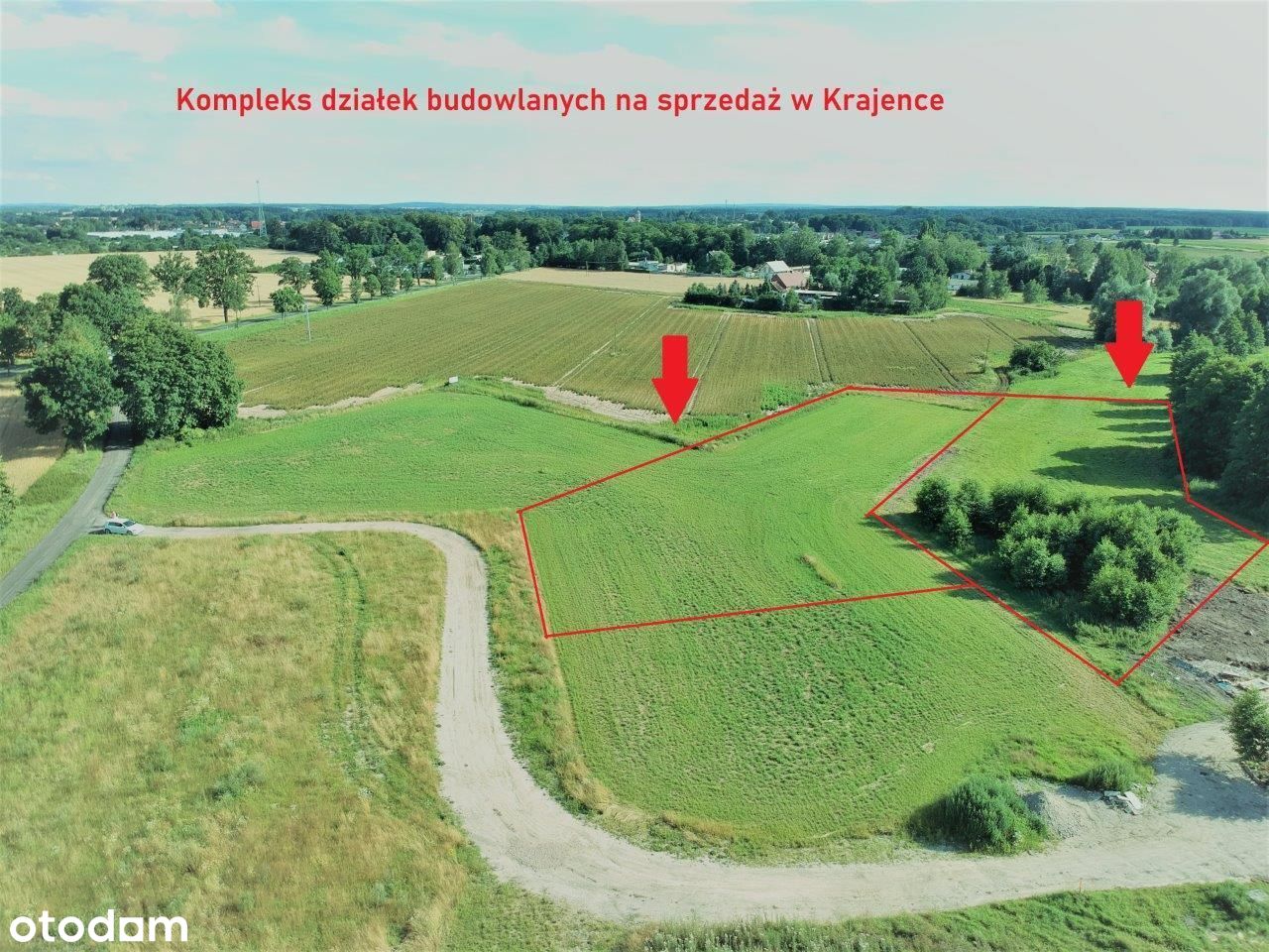 Działka budowlana o pow. 1325 m2 w Krajence